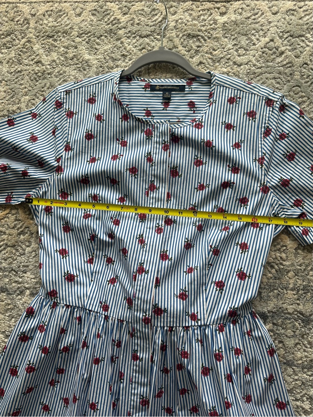 Brooks Brothers Cotton Poplin Striped Blue & White Shirtdress. - Picture 8 of 10